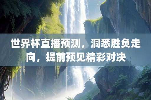 世界杯直播预测，洞悉胜负走向漯河市盈旭机械设备有限公司，提前预见精彩对决