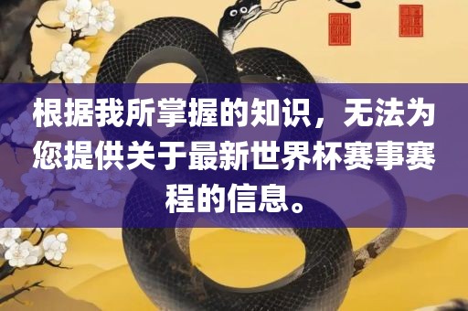 根据我所掌握的知识，无法为您提供关于最新世界杯赛事赛程的信息。