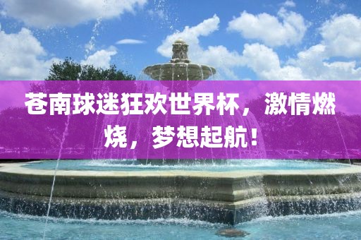 苍南球迷狂欢世界杯，激情燃烧，梦想起航！漯河市盈旭机械设备有限公司