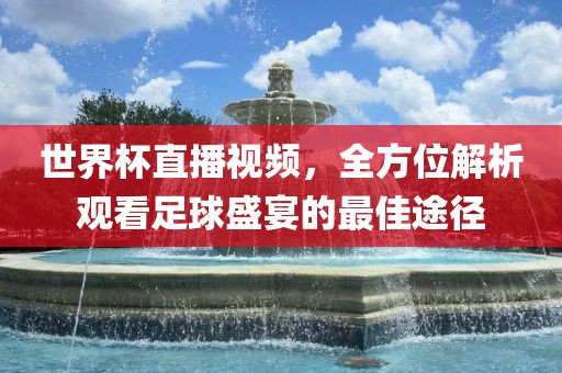 世界杯直播视频，全方位解析观看足球盛宴的最佳途径漯河市盈旭机械设备有限公司