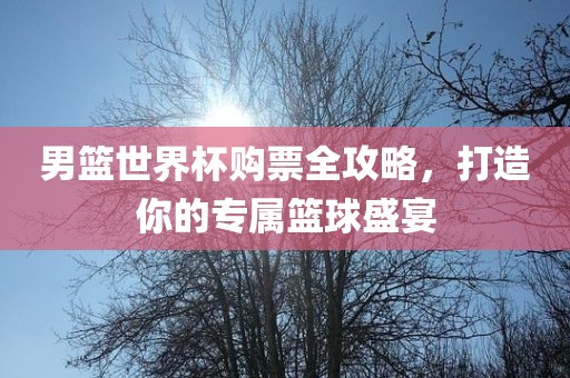 男篮世界杯购票全攻略，打造你的专属篮球盛宴