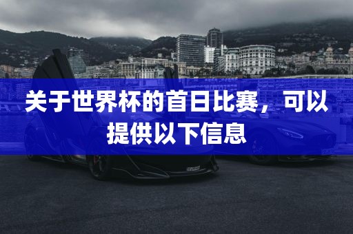 关于世界杯的首日比赛，可漯河市盈旭机械设备有限公司以提供以下信息